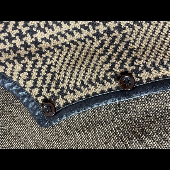 Pendleton brown merino wool leather trim buttoned cardigan - Picture 7 of 10